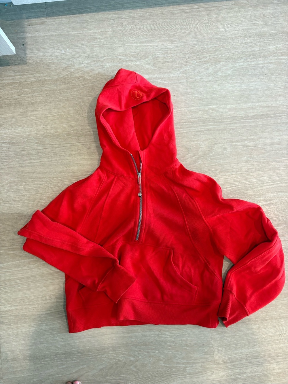 lululemon athletica Red Half-Zip Hoodie Sweater